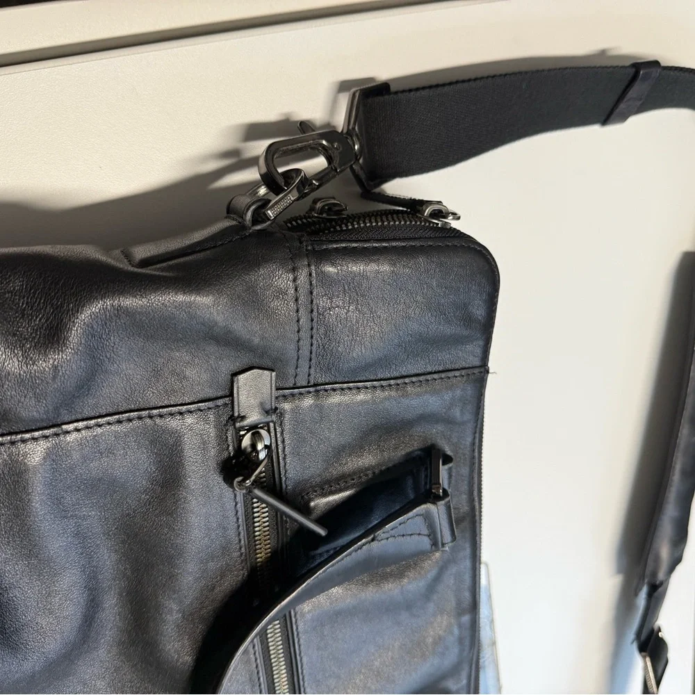 TUMI Black Leather Briefcase